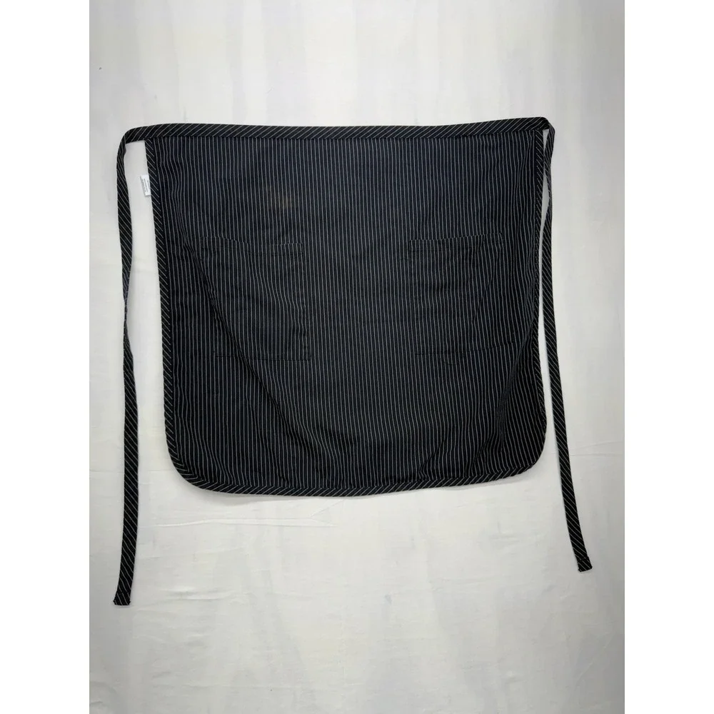 Caps Teamwear Black Striped Cotton/polyester 27x24 Two Pockets Apron